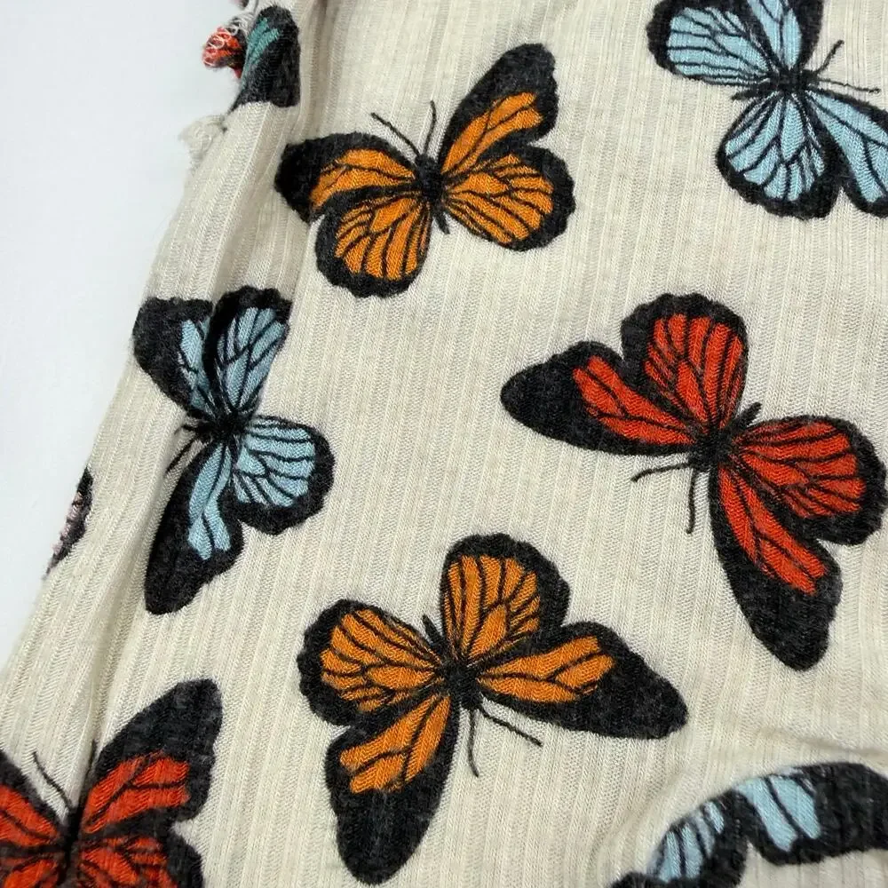Posh Peanut Ribbed Butterfly Footed Sleeper Pajamas, Size 0/3m